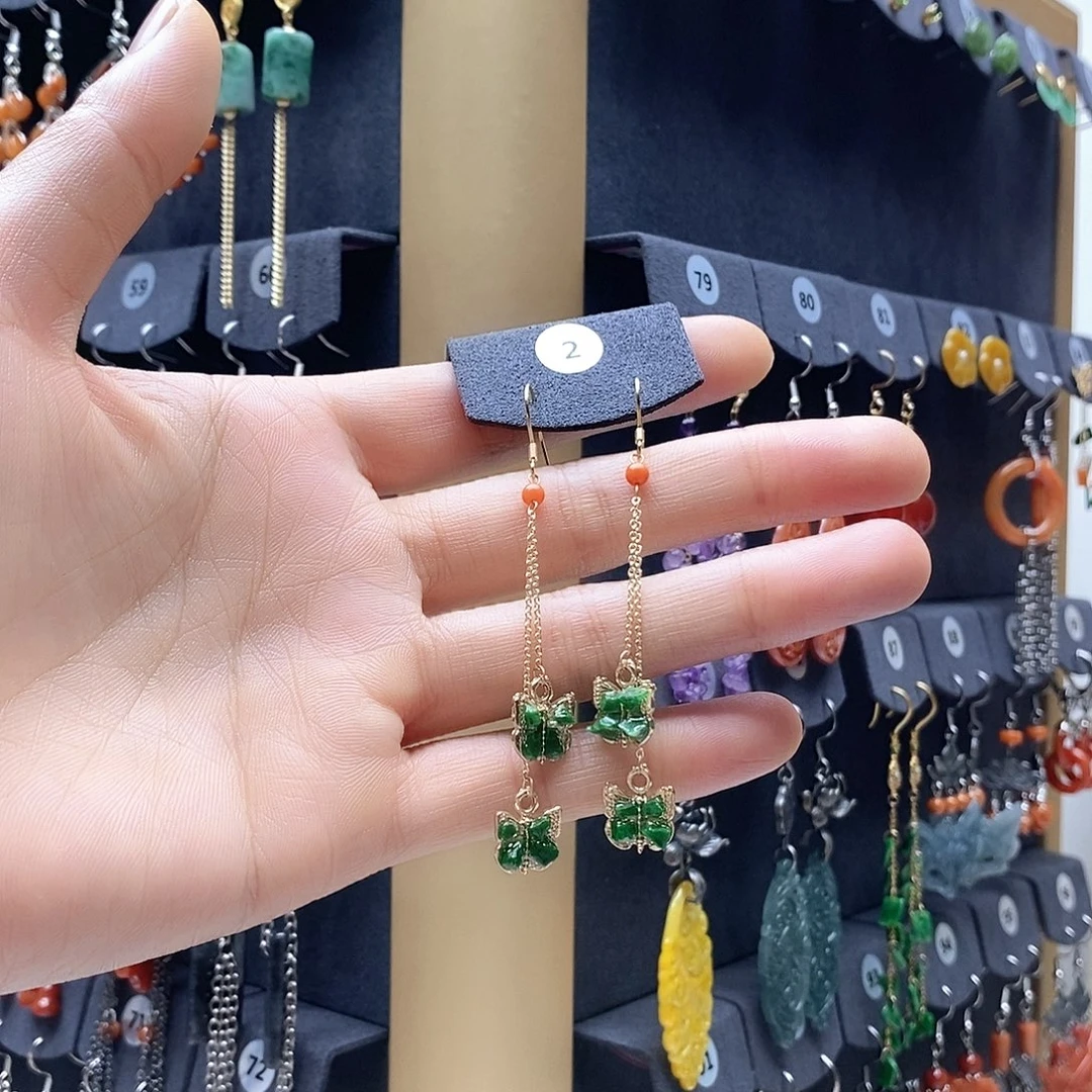 翡翠未镶嵌耳饰耳饰