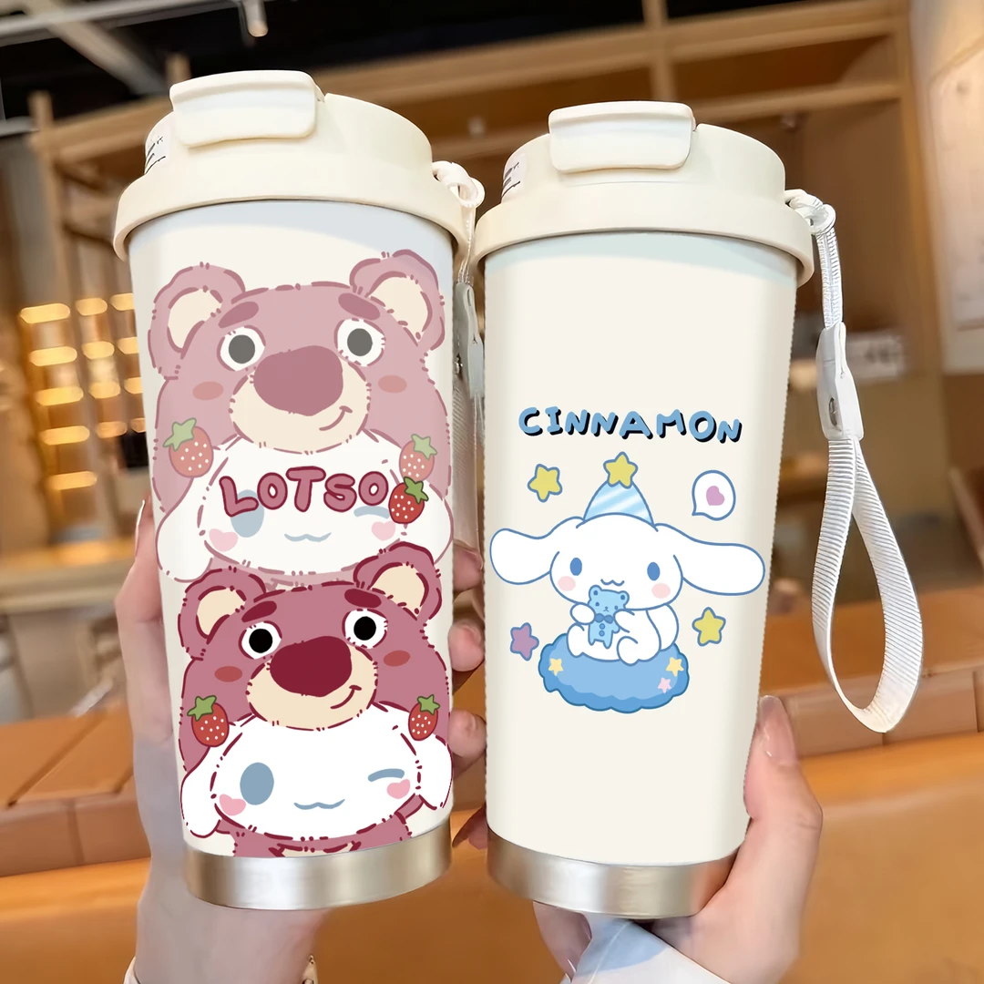 可爱玉桂狗保温杯不锈钢学生专用水杯吸管大容量锁冷咖啡直身杯子
