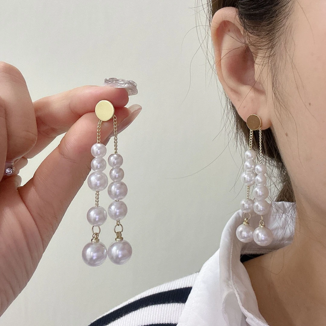 铜合金耳饰 长款时尚百搭精致时尚气质甜美大气耳钉1740