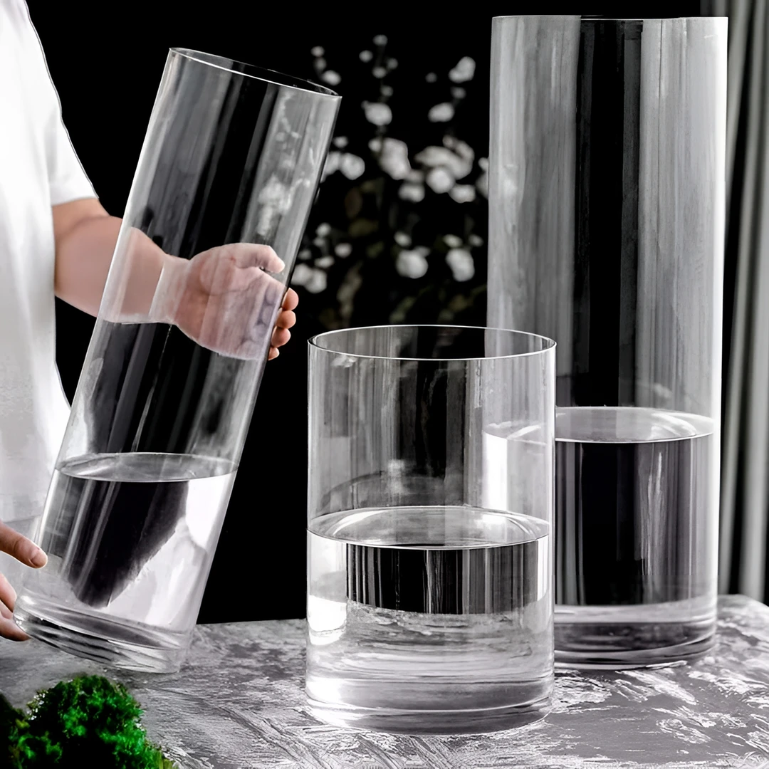 大号透明直筒玻璃花瓶水培马醉木吊钟富贵竹懒人植物ins风摆件