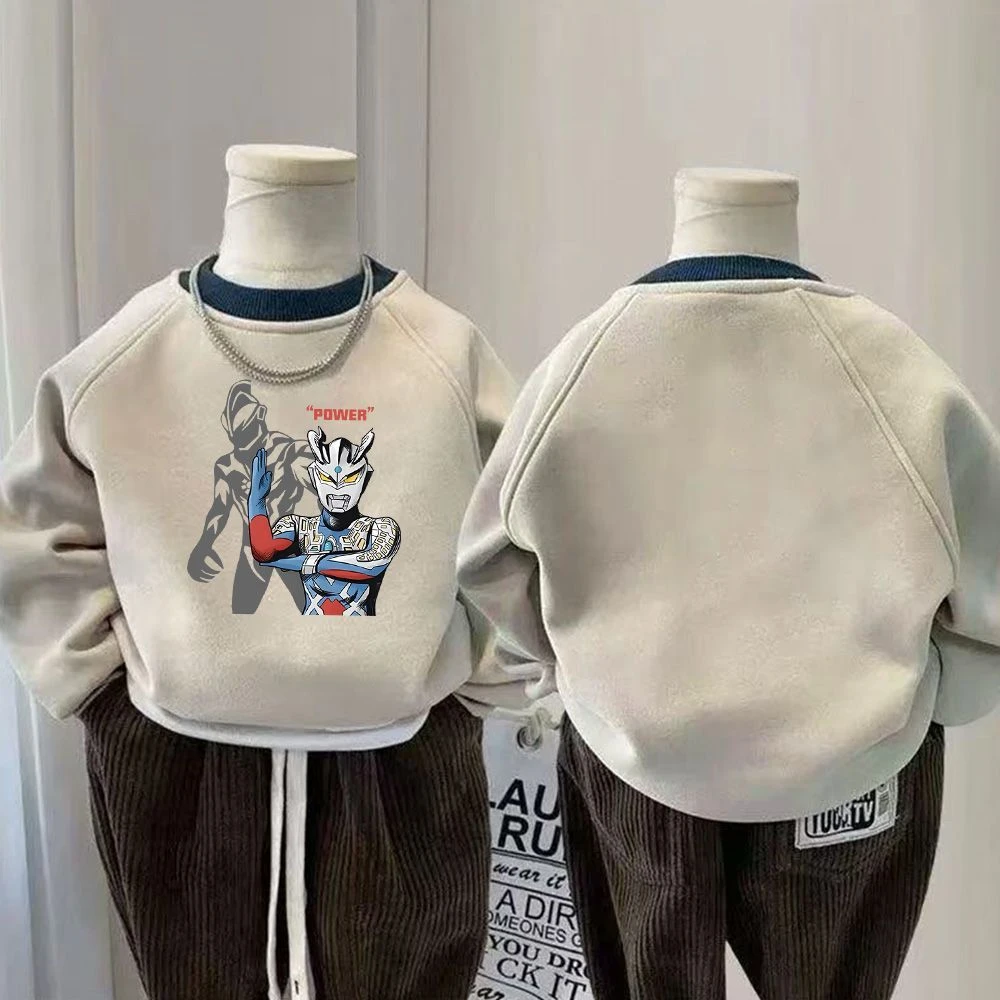 奥特曼春秋男童卫衣加绒2025新款痞帅中小童宝宝潮牌联名上衣童装