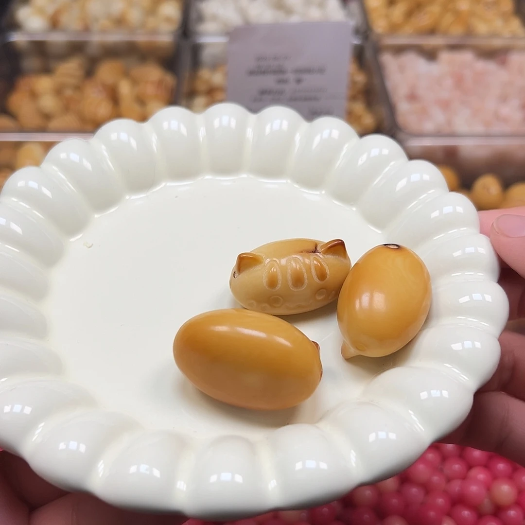 手串菩提根/象牙果瑕疵法棍猫3颗 有洞