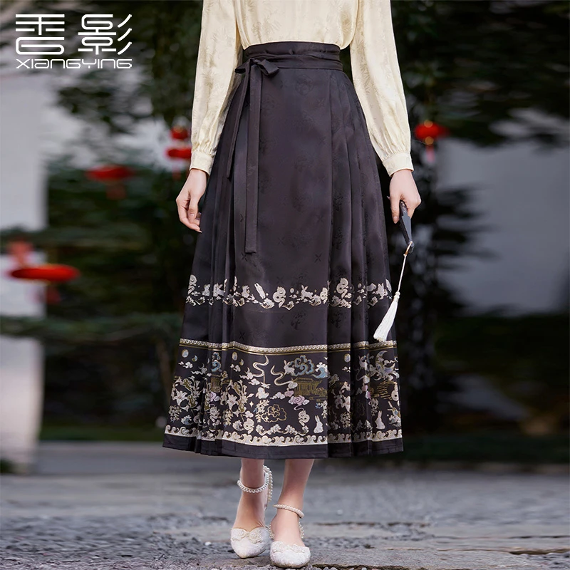 【丽公主专属】A841125半身裙 香影新中式国风马面裙仿妆花织金