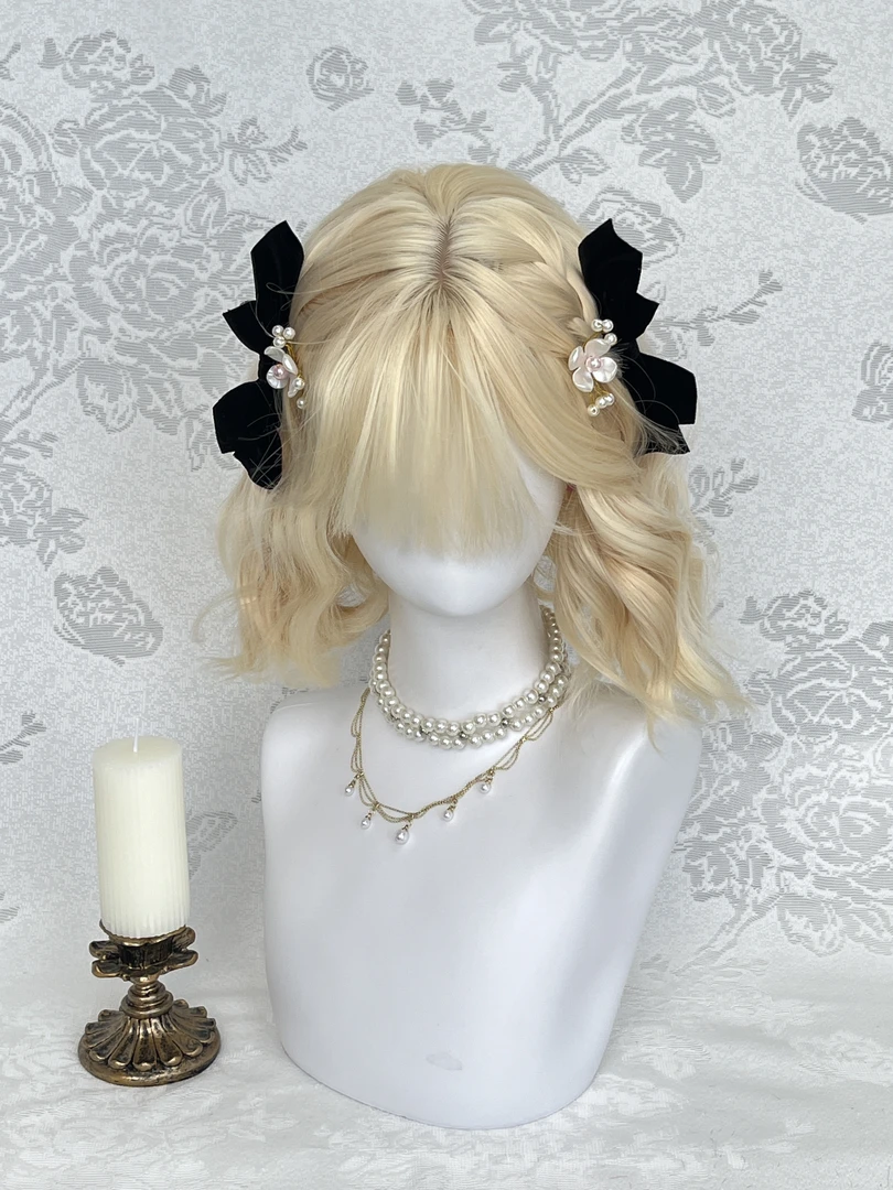 【泡芙卷卷】白金短发女miumiu千金风假发头套水波纹蛋卷混血