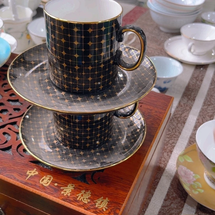 瓷片咖啡杯二个微瑕