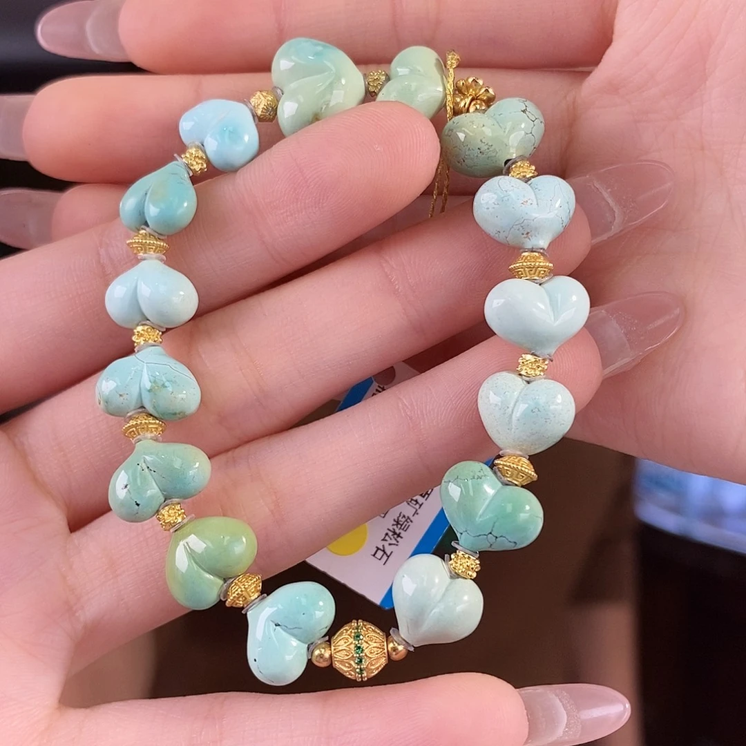 绿松石银S925镀金镶嵌珠宝奇石