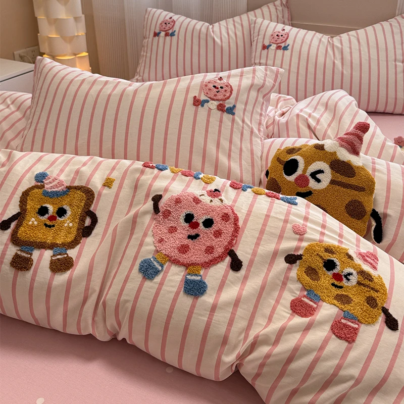 【朵罗塔】趣味饼干床上四件套纯棉100%全棉2025新款被套床单床笠款
