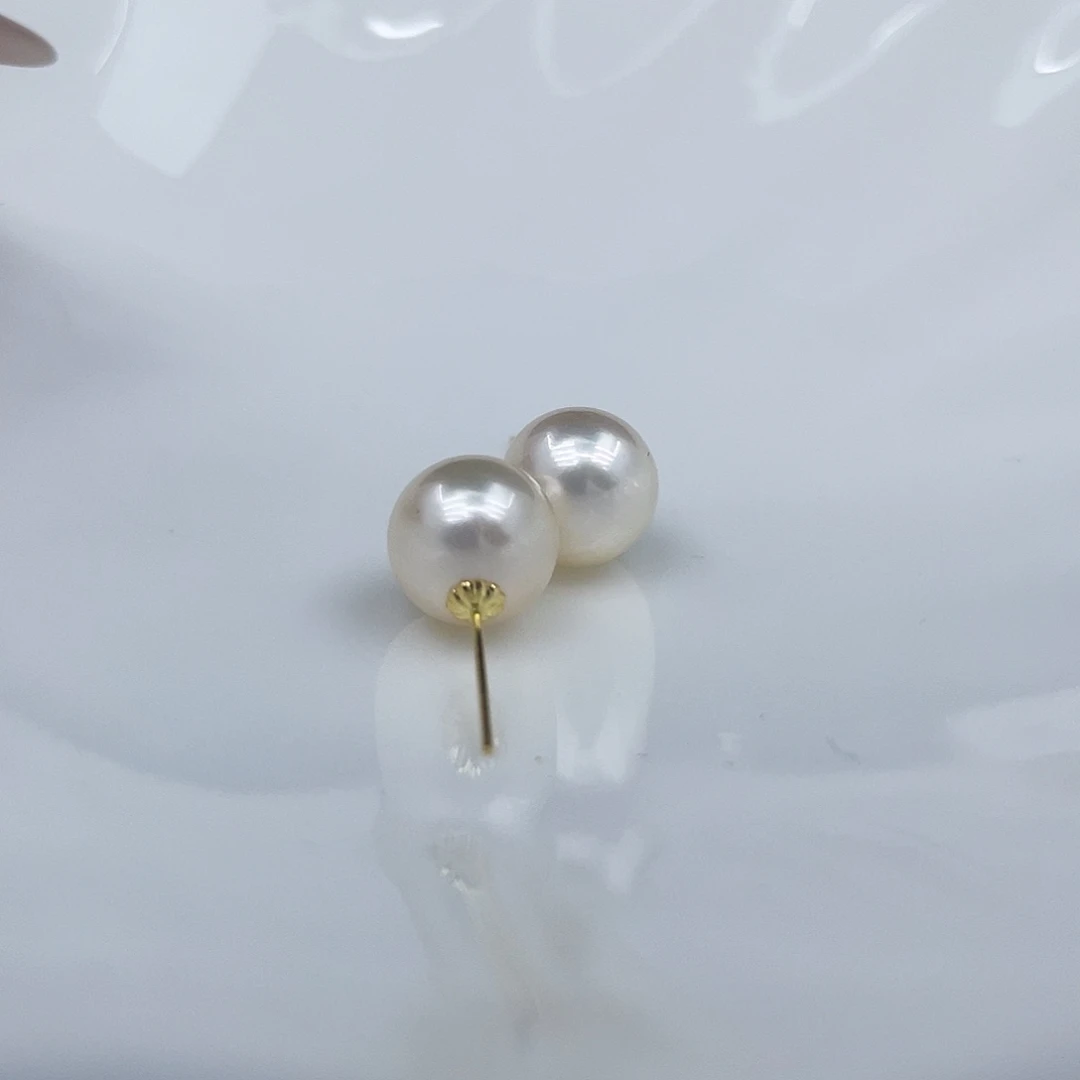 海水珍珠18K金镶嵌耳饰