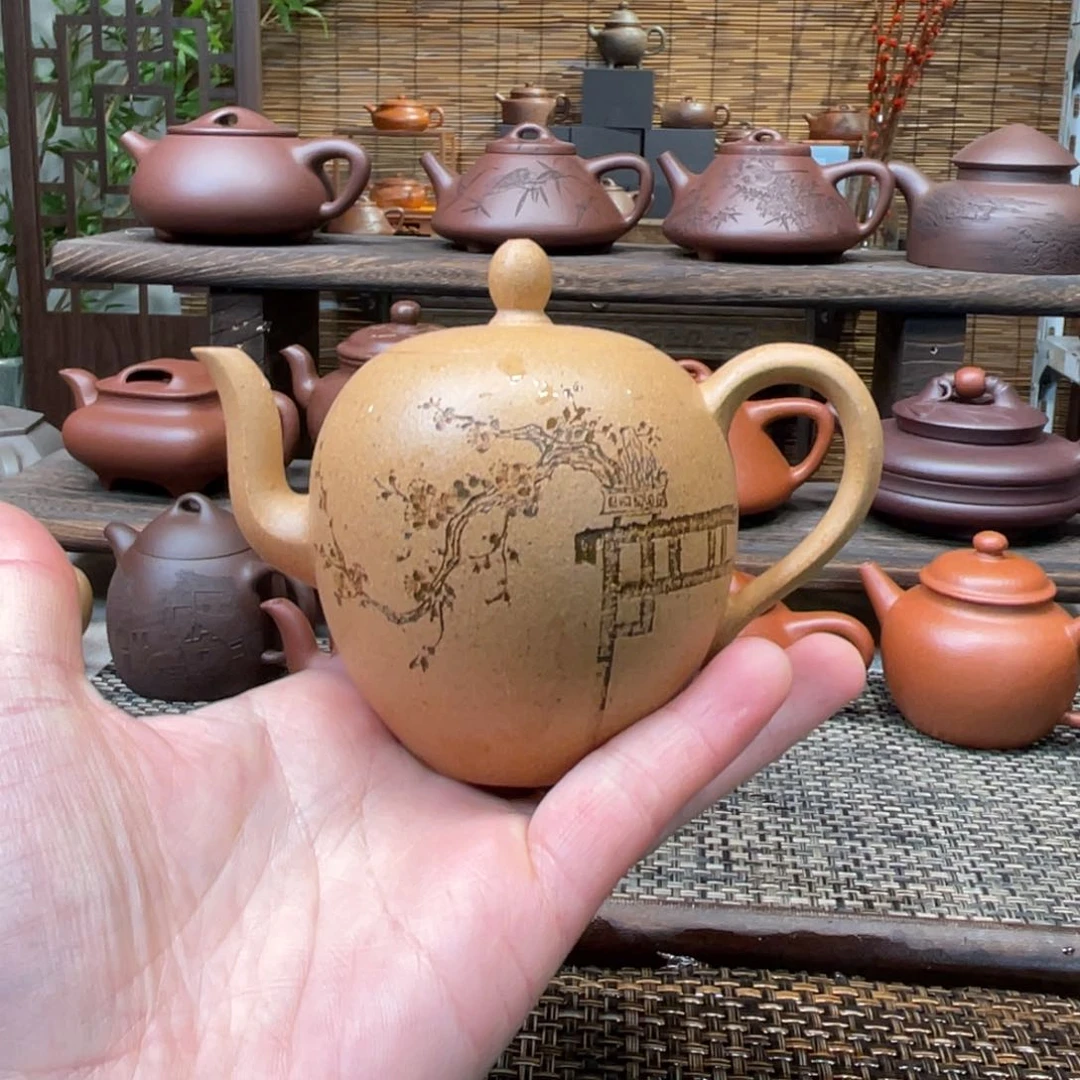 紫砂茶壶宜兴原矿紫砂手工制170