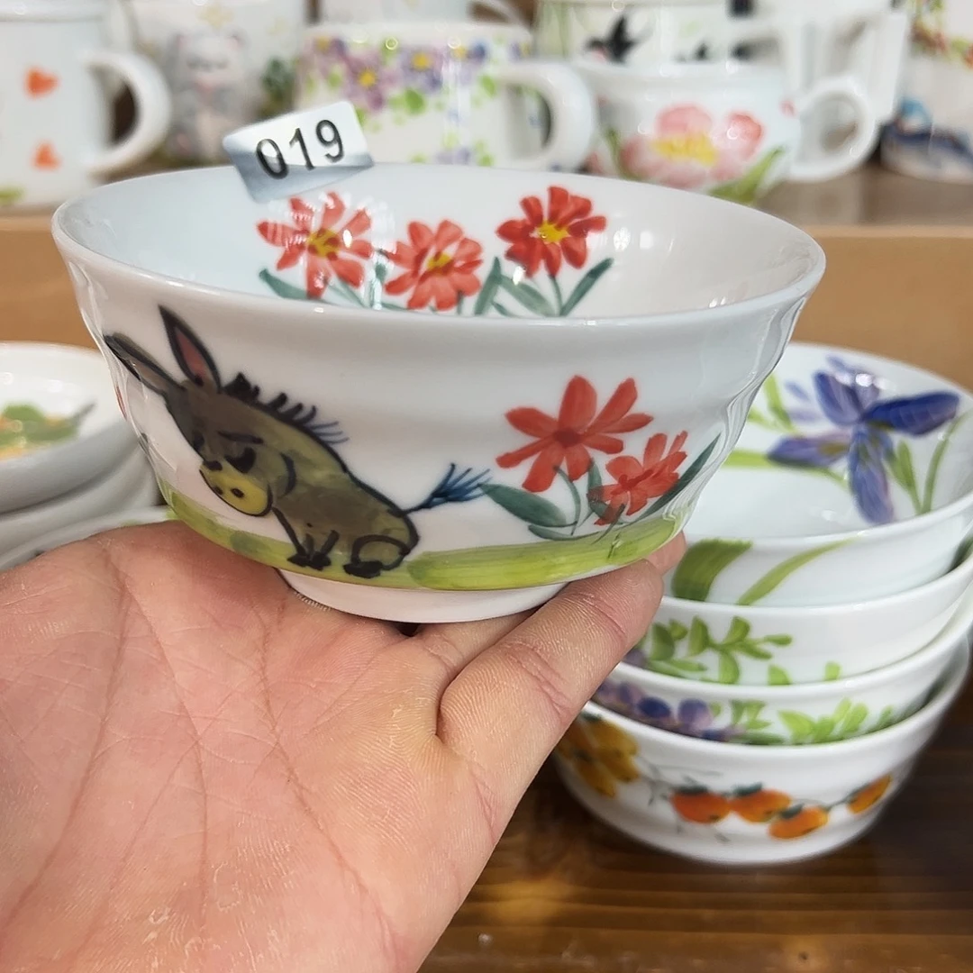 陶瓷景德镇高温釉下陶瓷5寸马蹄碗