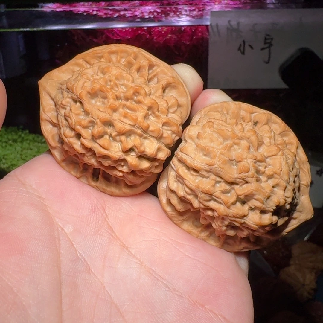 量***核桃把件121号46麒麟纹官帽文玩核桃