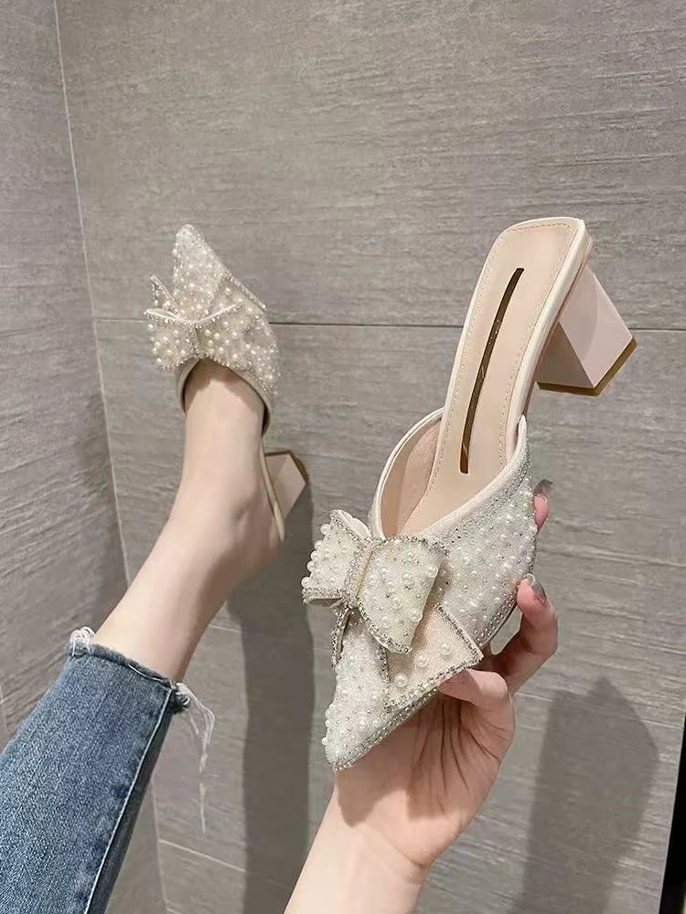 800-1000 单鞋凉鞋女2025爆款洋气百搭时尚法式气质尖头女鞋