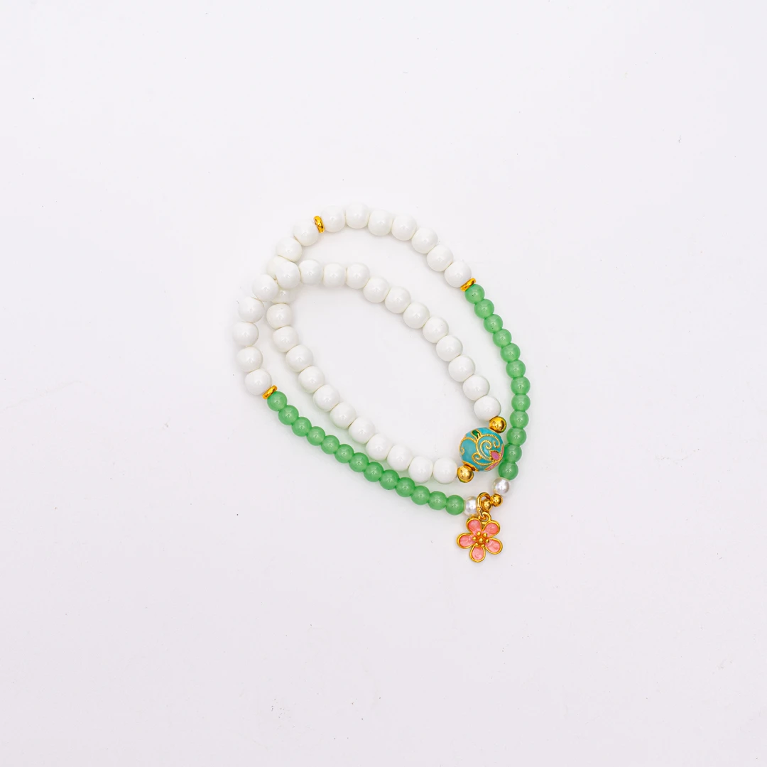 陶瓷手链 【春芜缀雪】春分系列-双圈时尚简约百搭叠戴手串01