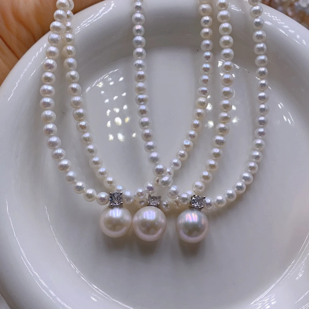 颈饰银S925镶嵌淡水珍珠