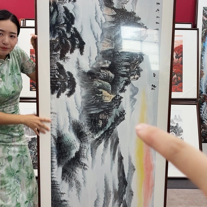 国画带框绘画210/80尺寸