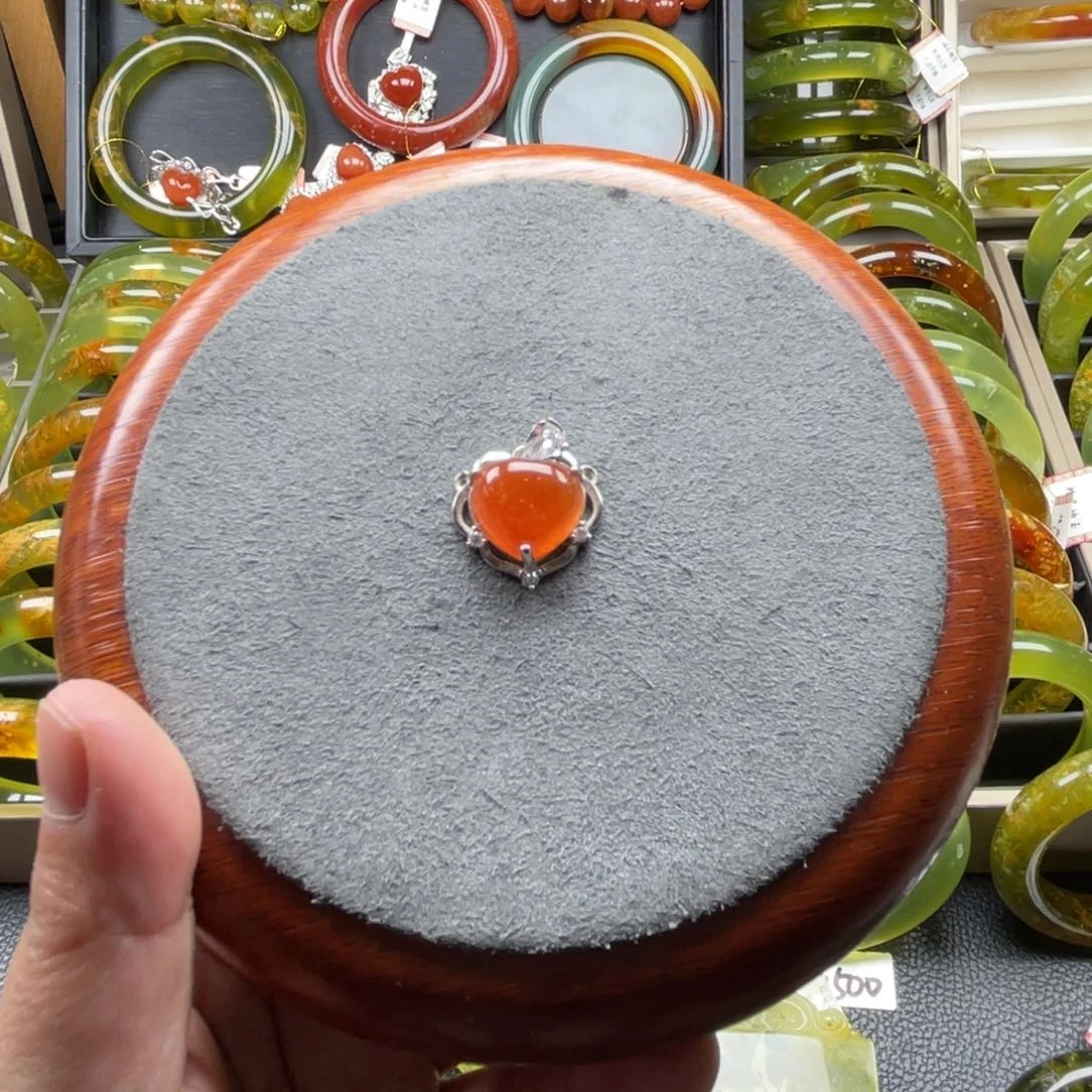 银S925镶嵌蛇纹石玉颈饰