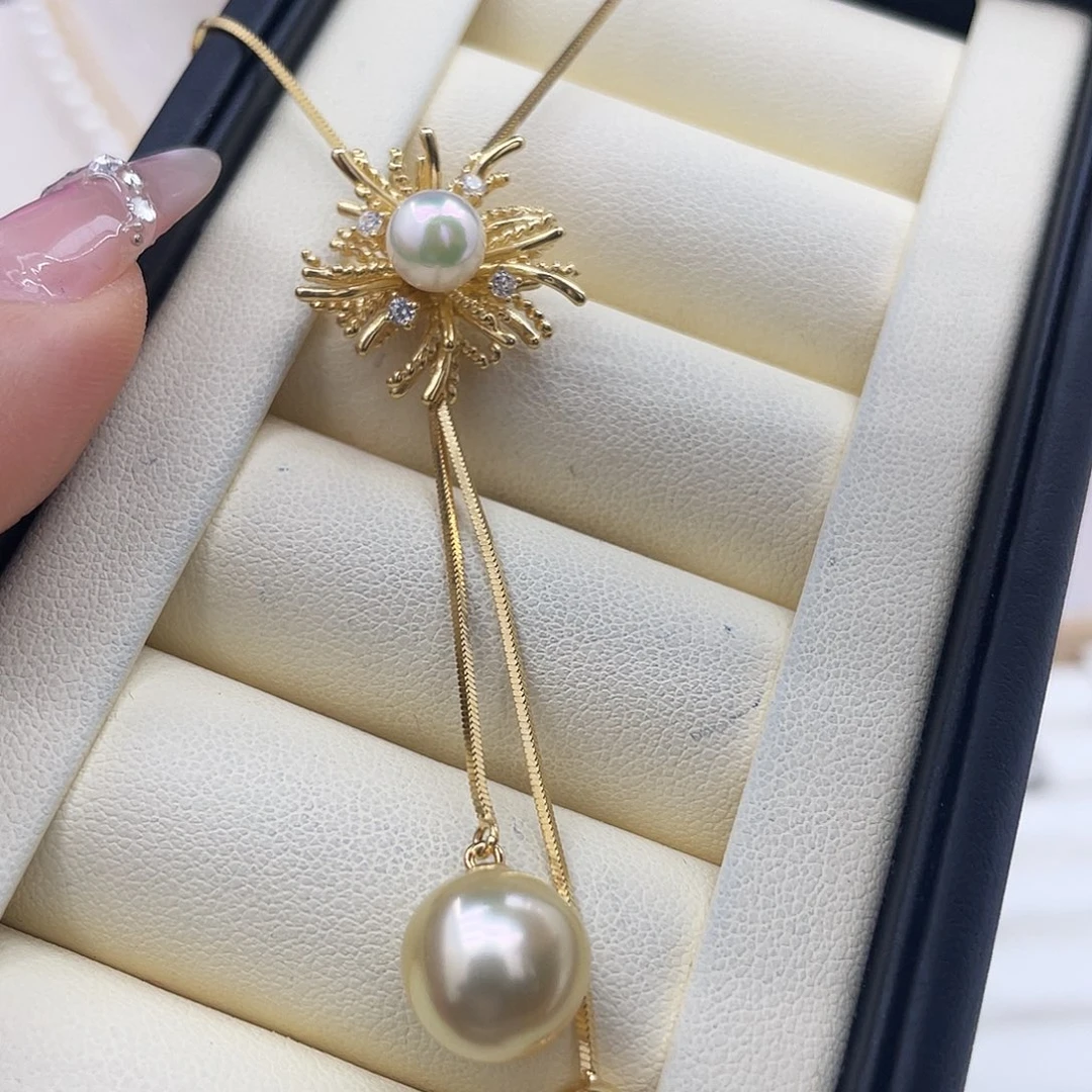 颈饰银S925镶嵌海水珍珠