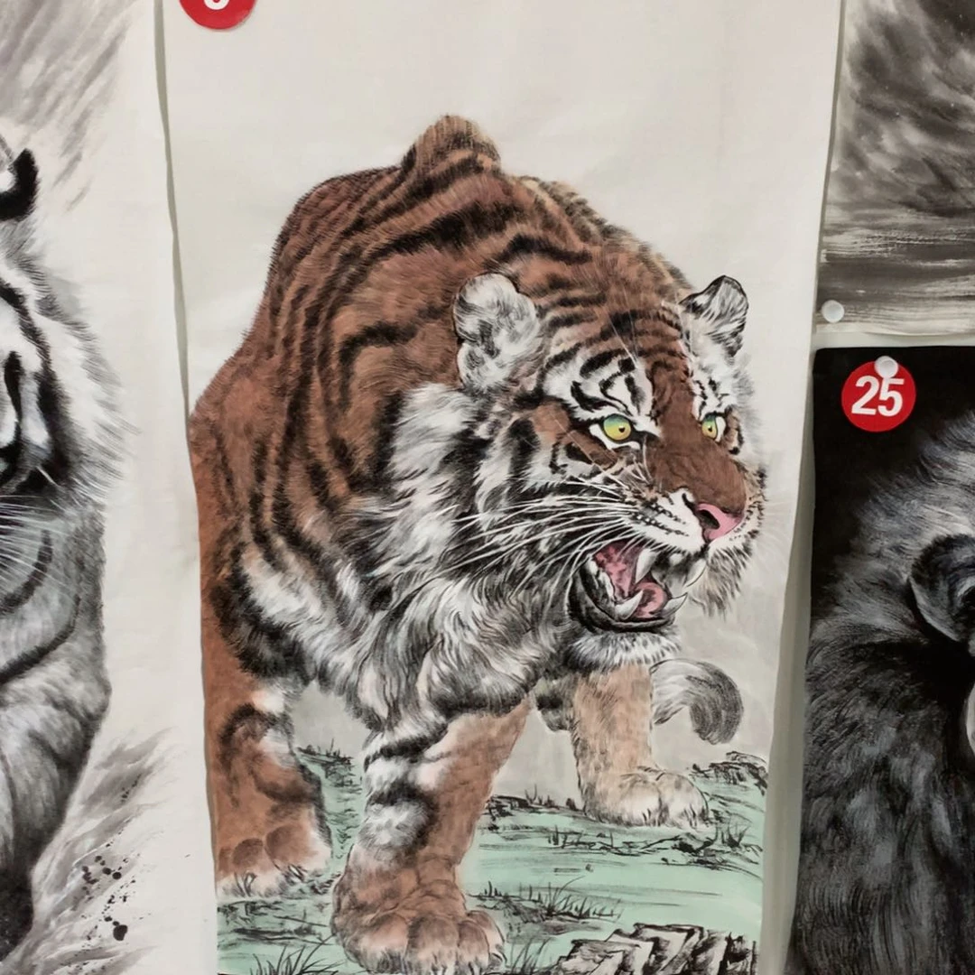 国画几*福利作品手绘老虎