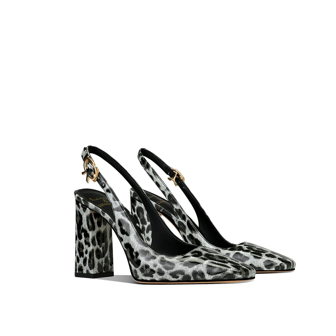 秋季爆款粗跟高跟鞋女时尚气质法式轻奢高级感洋气豹纹设计不累脚