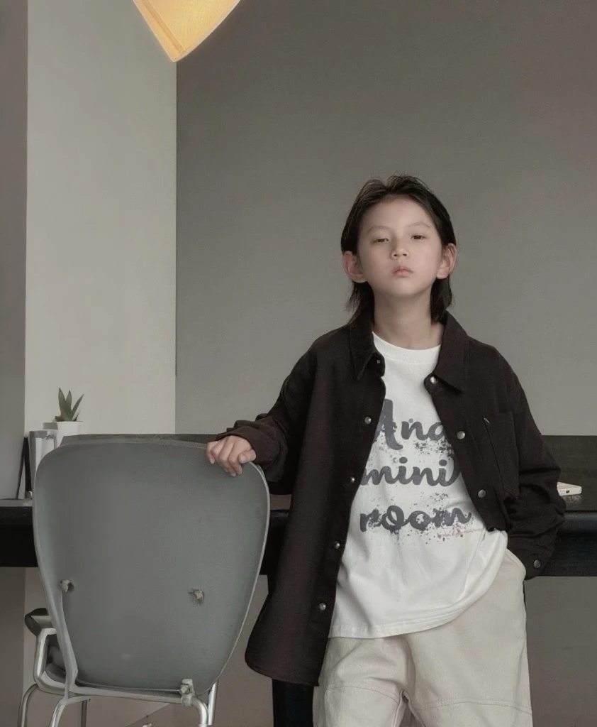 复古百搭儿童衬衫外套休闲外套XY041