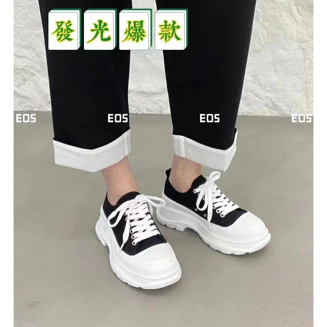 网红松糕底坡跟增高帆布鞋588AB
