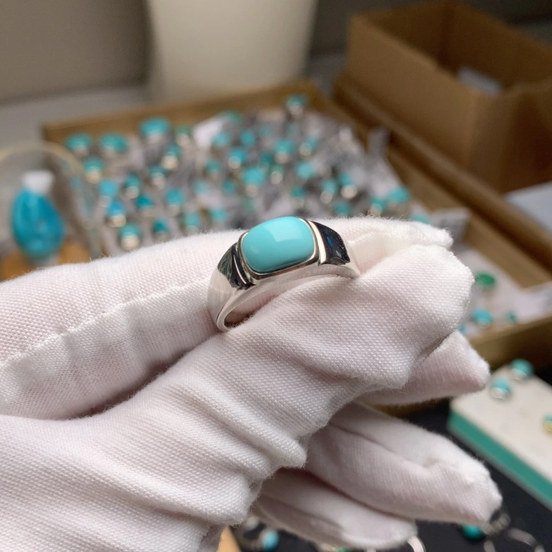 银S925镶嵌绿松石珠宝奇石✎****