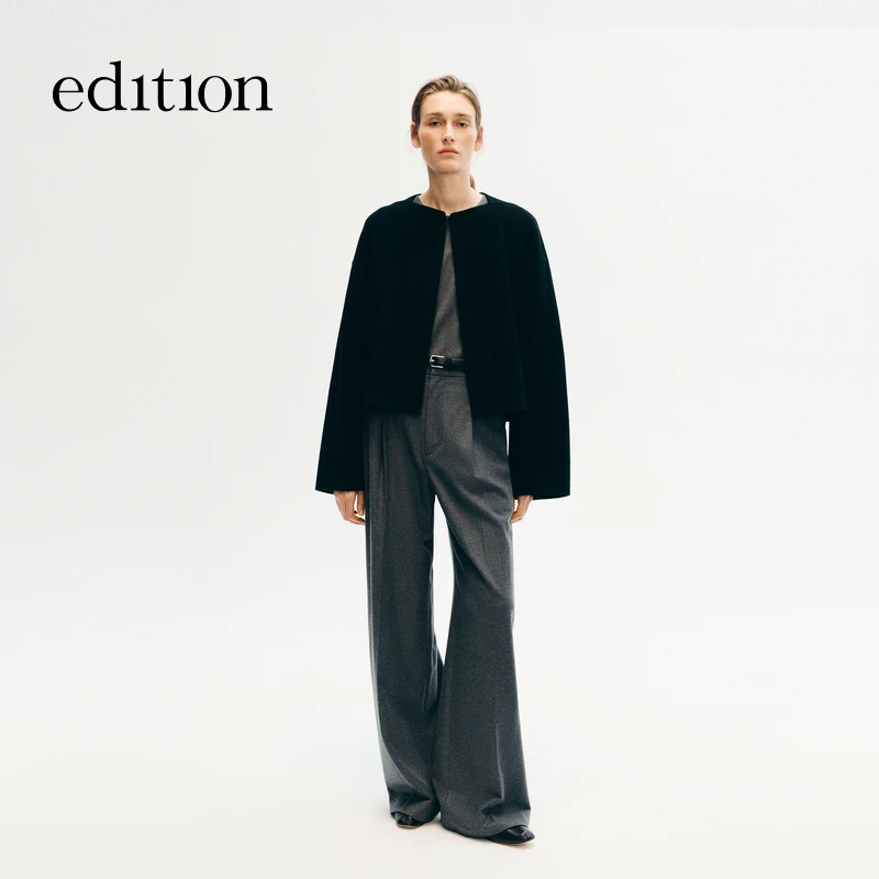 【商场同款】edition2025冬季新款丝毛垂感休闲西裤#EBE4PAT011