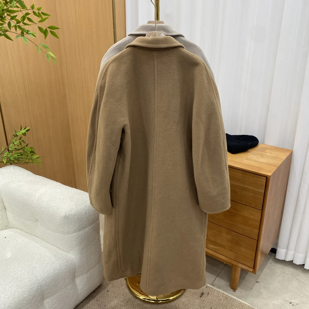 凯特丝蓓003#经典高级感双排扣中长款女士大衣外套1-198