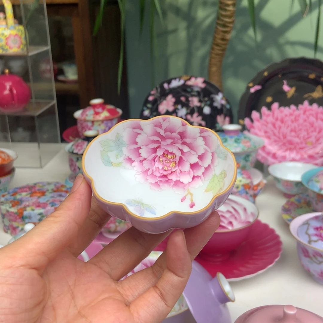 女神杯牡丹花手绘作品