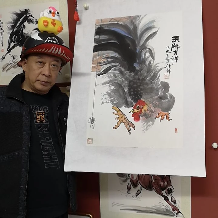 天降吉祥书画作品