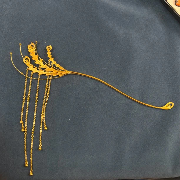 7-FZ【秀秀专享】足金999 精致花丝凤头钗花嫁发簪