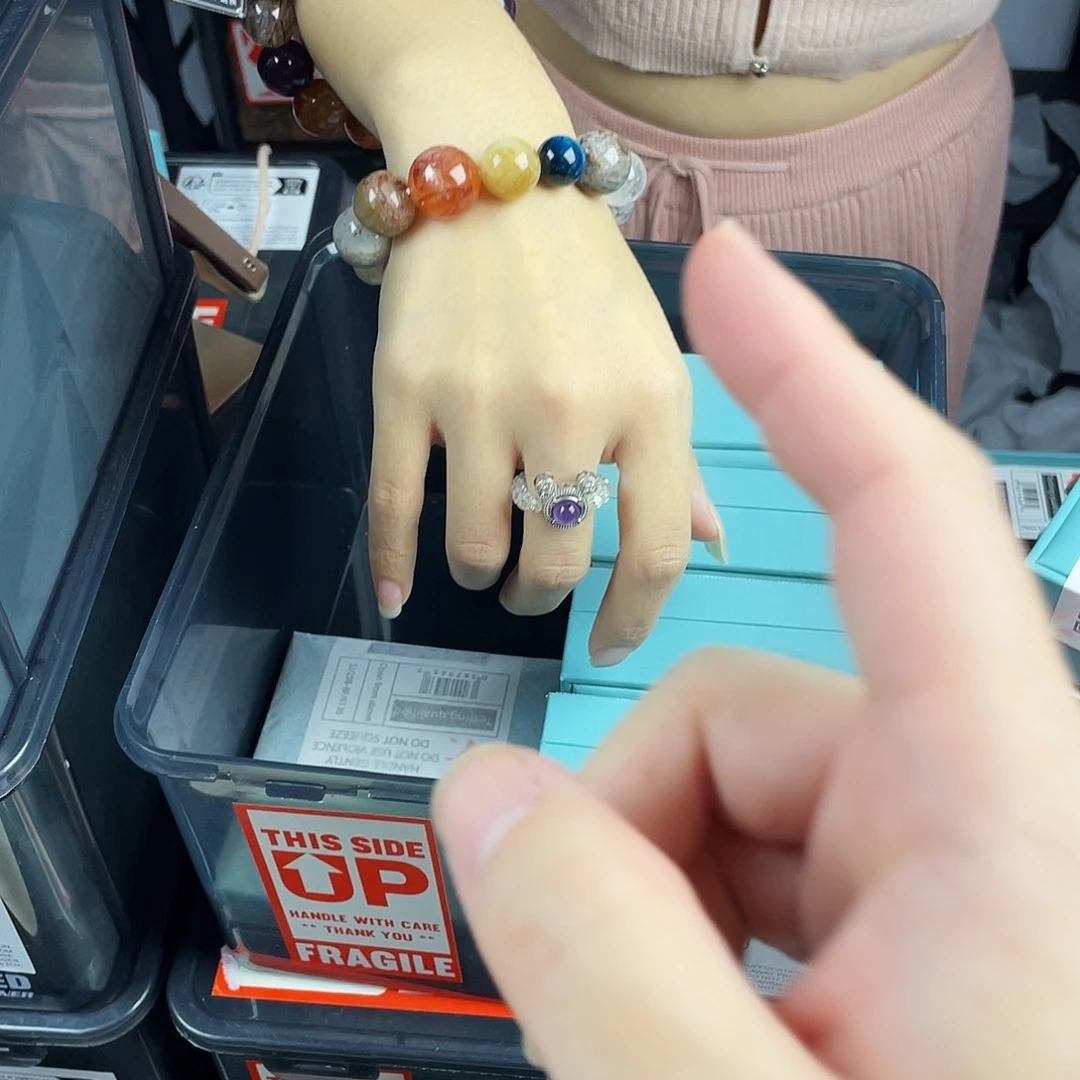 银S925镀金镶嵌水晶手串