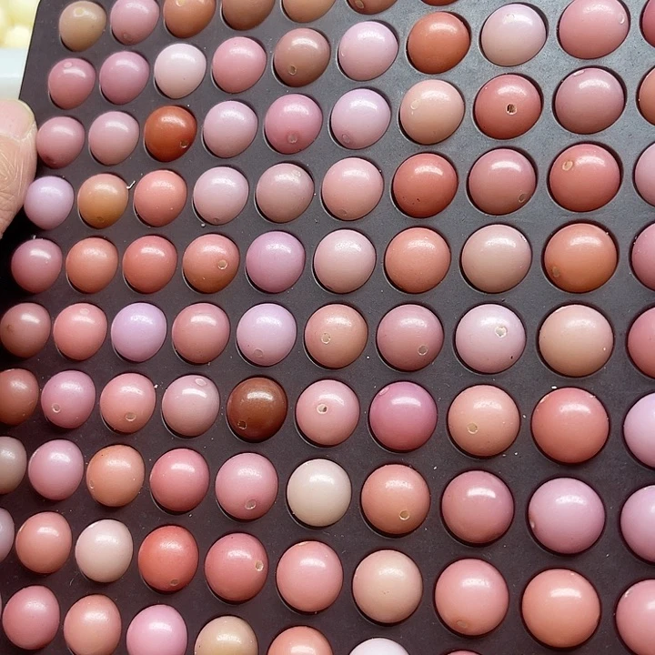 白玉菩提吊坠瑕疵12藕荷色圆珠110颗