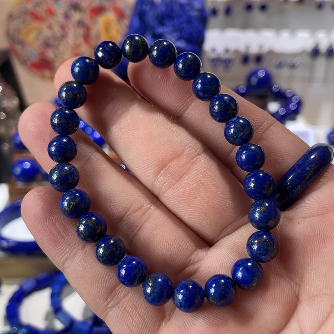 未镶嵌青金石8mm手串（少白少金）