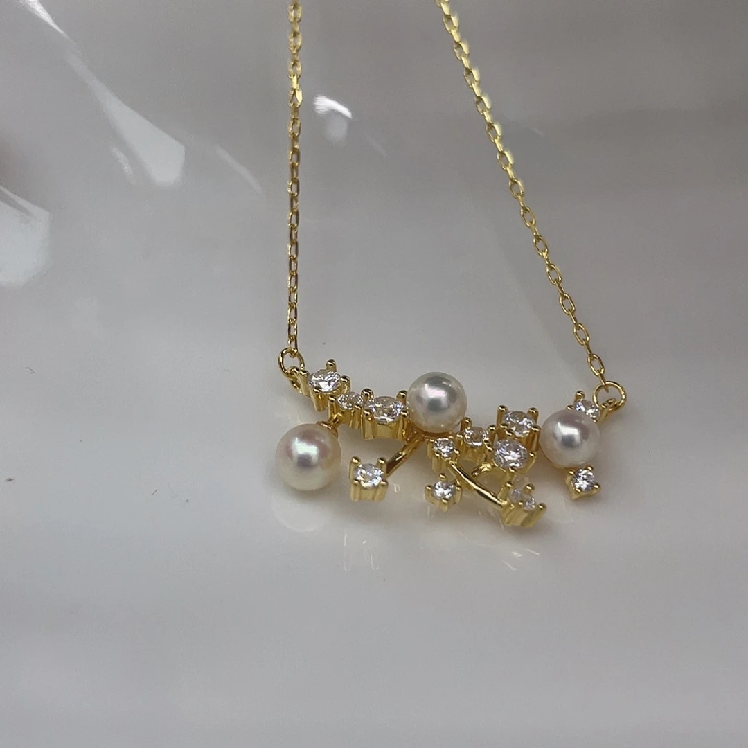 海水珍珠银S925镶嵌颈饰