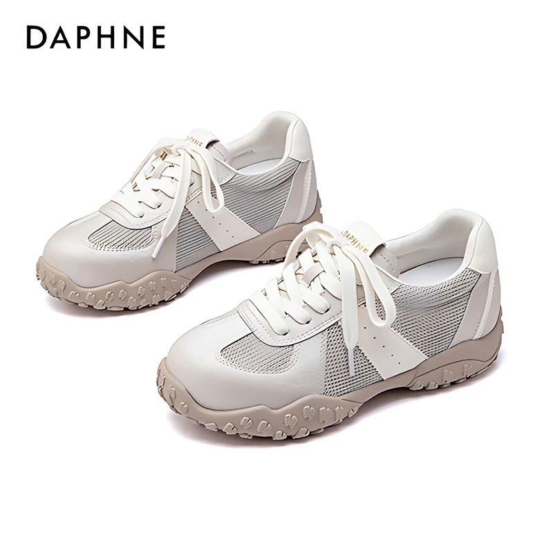 达芙妮女鞋软底德训鞋2025夏季新款网面透气小白鞋百搭运动休闲鞋