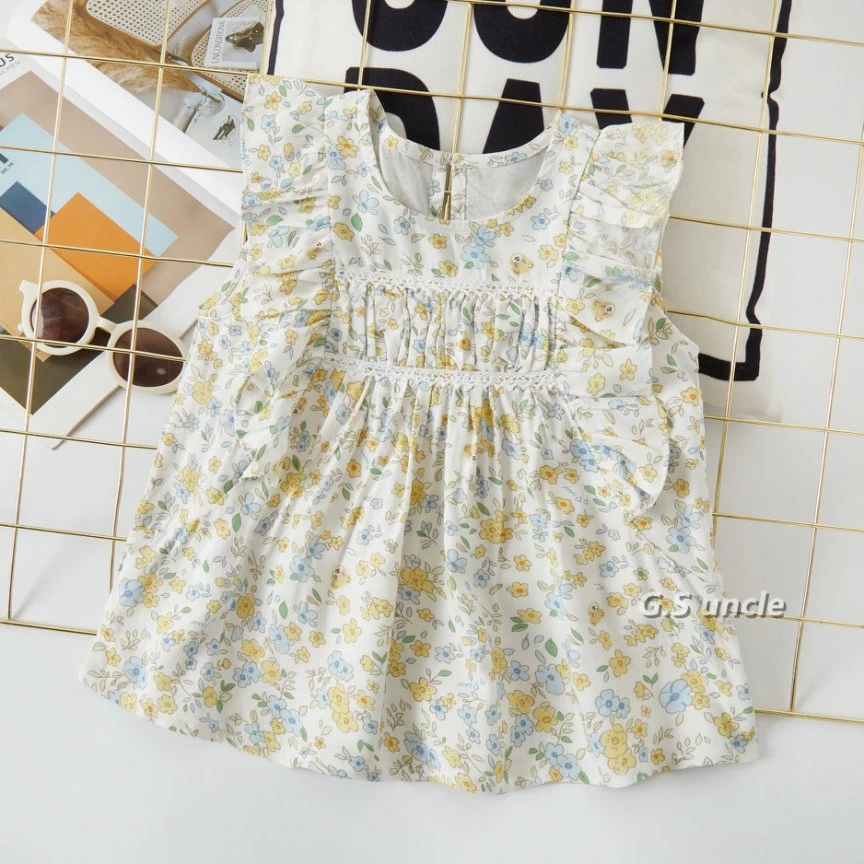 【绿野奇境】Z063新品女宝上衣时尚夏季宝宝碎花