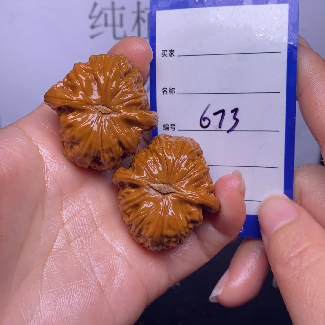 文玩核桃把件673/36.5白狮子