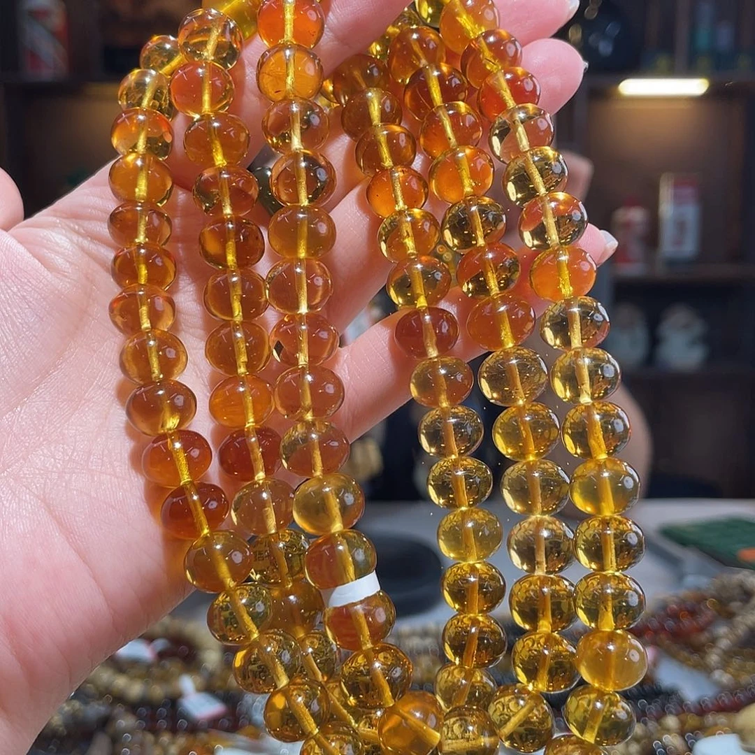 疾***酒琥珀未镶嵌手链11m金