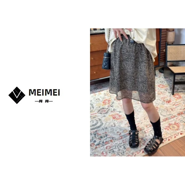 XMM.【JY豹纹雪纺裙】时尚百搭潮流显瘦洋气宽松休闲夏季薄款拼接裙