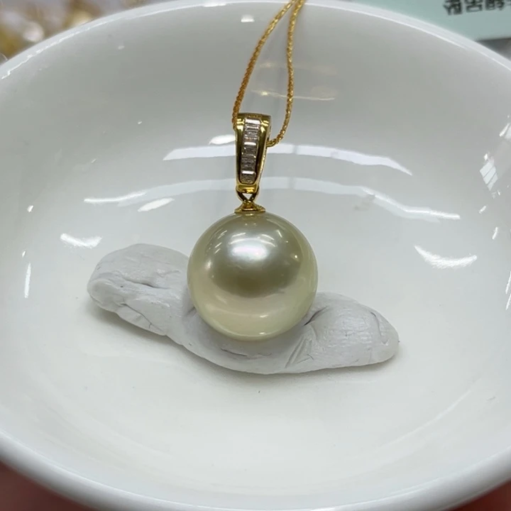 海水珍珠颈饰银S925镶嵌13-14mm 82号