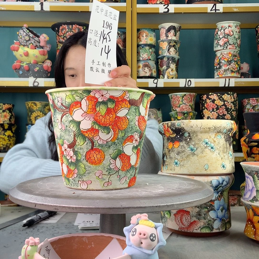 陶景德镇手工花盆196