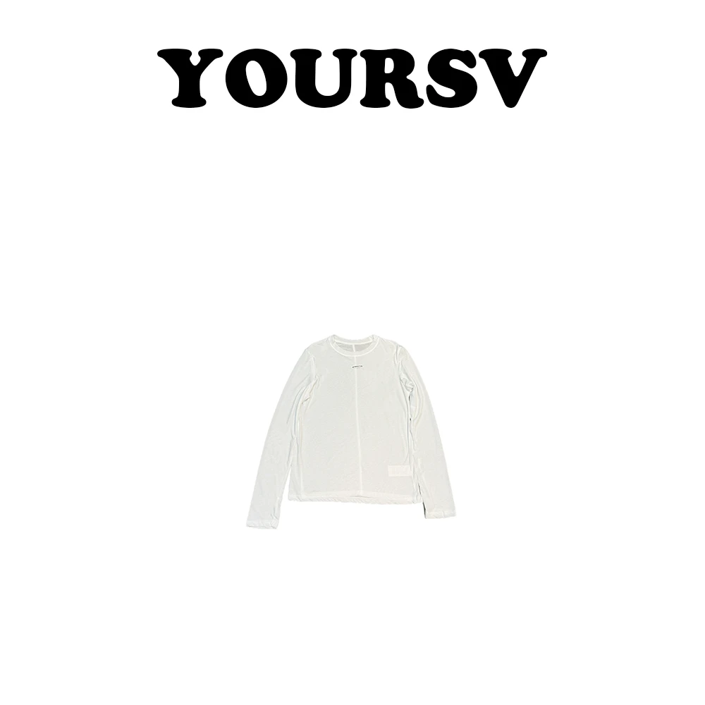 【YOURSV】「贴标白t」秋季时尚长袖纯色薄款T恤气质圆领休闲百搭上衣