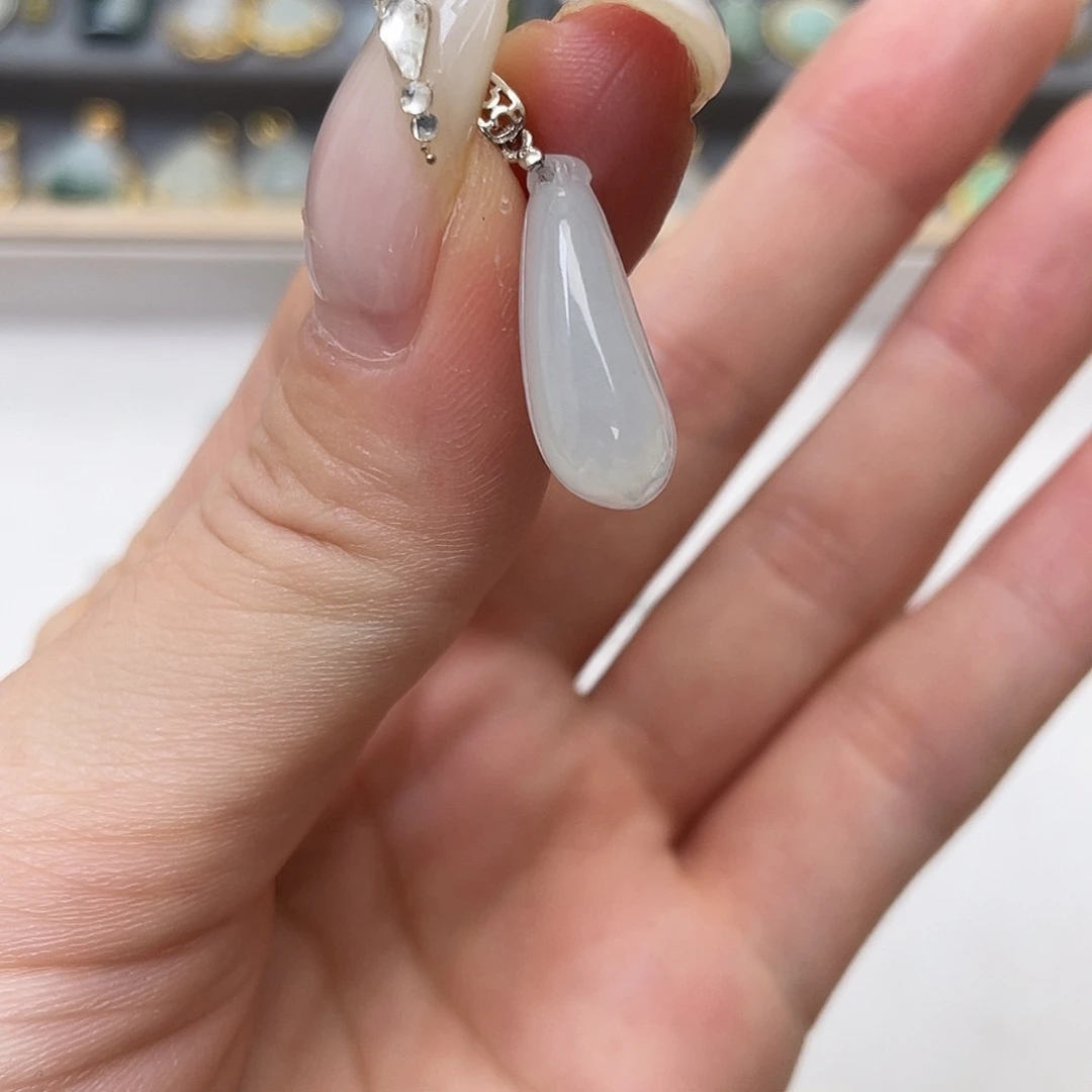 翡翠银S925镶嵌吊坠(不含链)