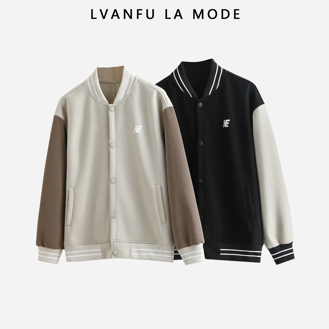 【周姐专属】依凡芙时尚百搭撞色棒球服细腻拉毛质感亲肤外套JY218A