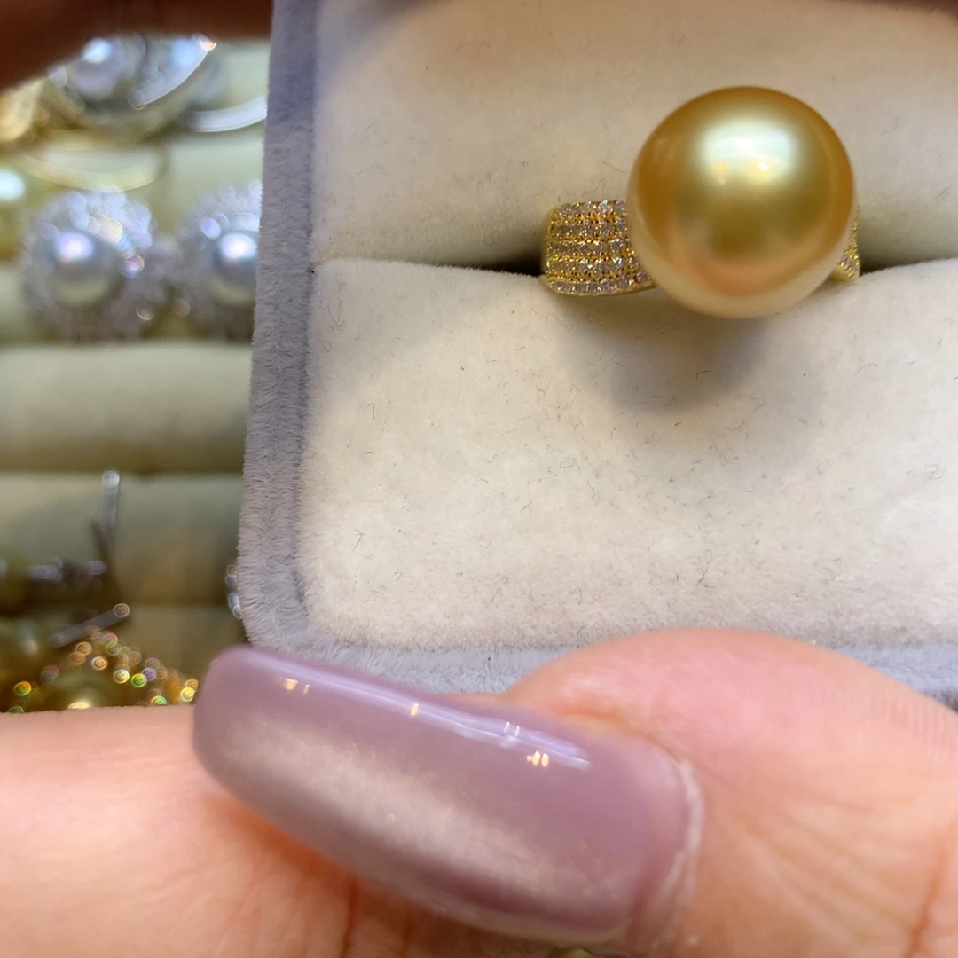 银S925镶嵌戒指海水珍珠