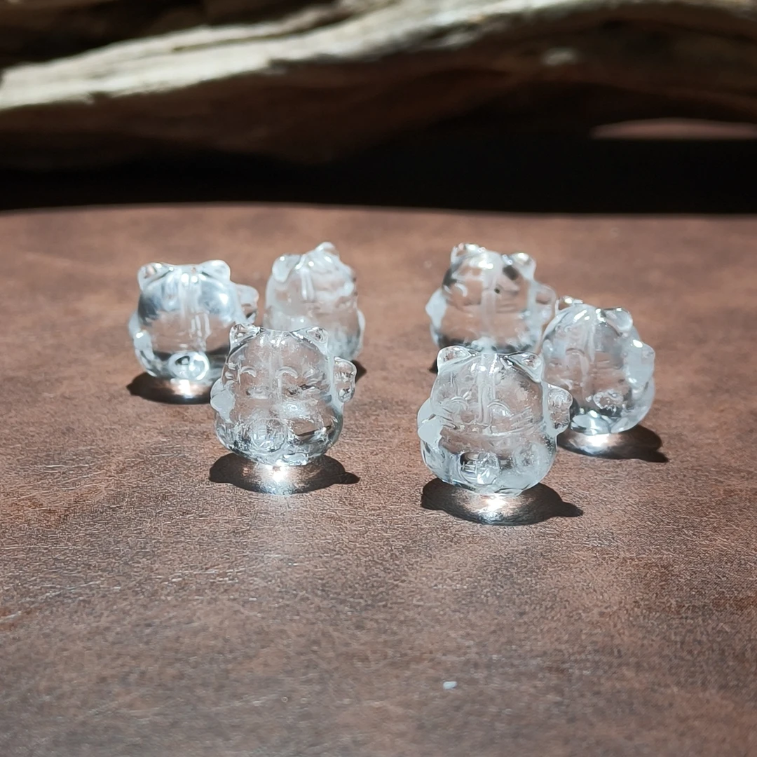 【黑胖珠宝】H0202 白水晶招财猫 多样性发其一