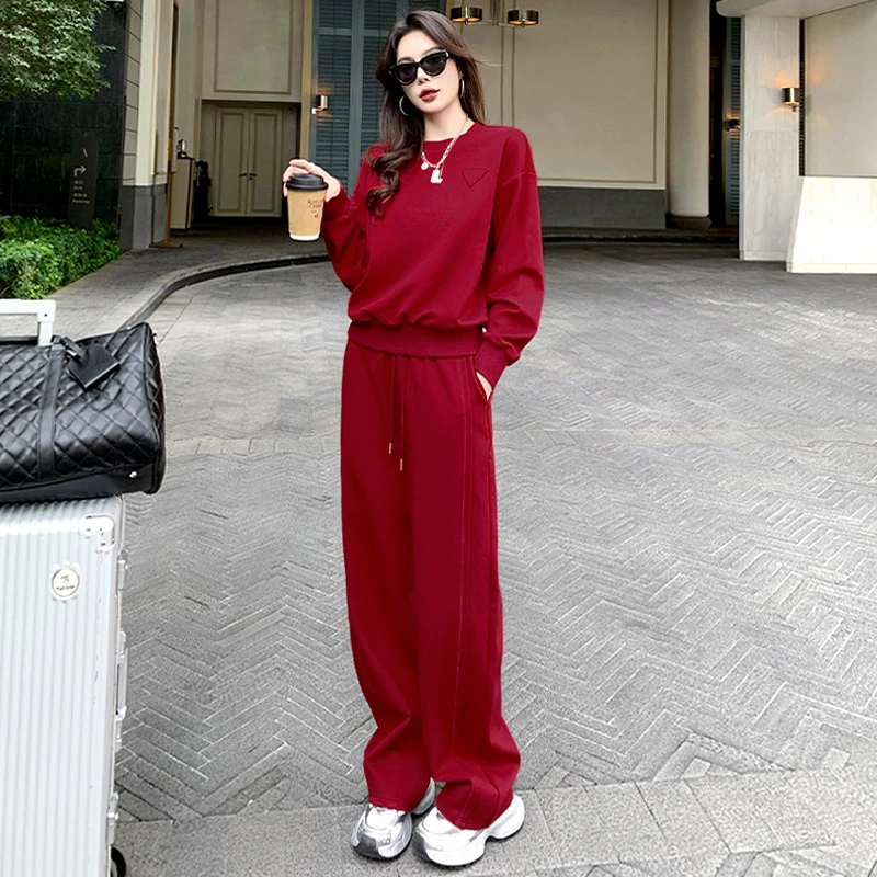 YZ20网红休闲套装女装2025春秋新款爆款显瘦洋气女卫衣套装女款