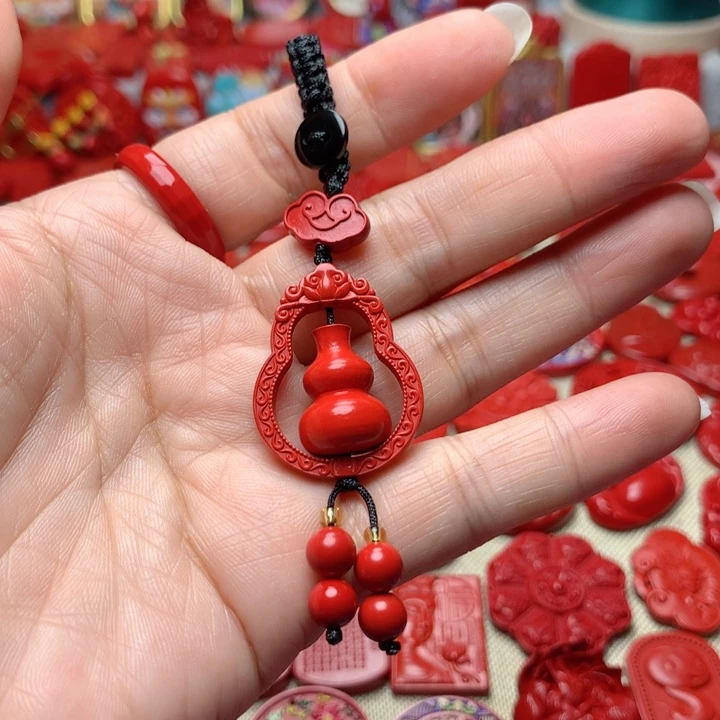 天然辰砂工艺品朱砂钥匙扣