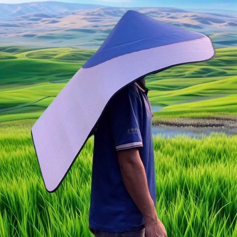 农活遮阳户外防晒钓鱼尖顶帽斗笠隔热防雨采茶茉莉花帽套帽子披风